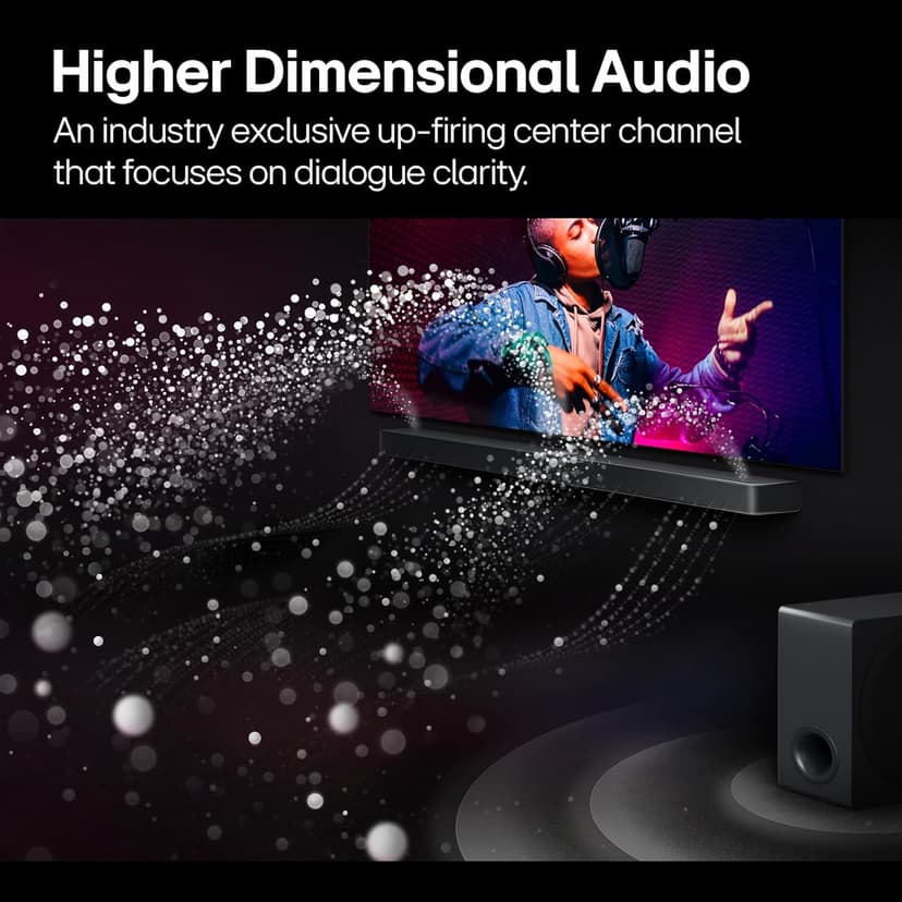 LG S80TR 5.1.3 ch. OLED evo TV Matching Home Theater Soundbar with Rear Surround Speakers and Wireless Subwoofer, Wow Orchestra, Dolby Atmos, WOWCAST Built-in (2024 Model)