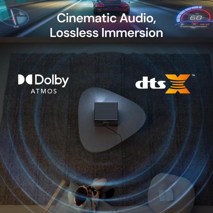 StreamMaster Plus2 Triple Laser Projector 4K, 2X Faster Performance, 4ms Lag-Free Gaming, IMAX, Google TV, HDR10+, AI-Enhanced, with Smart Google Home & Apple Homekit, Dolby Vision&Atmos