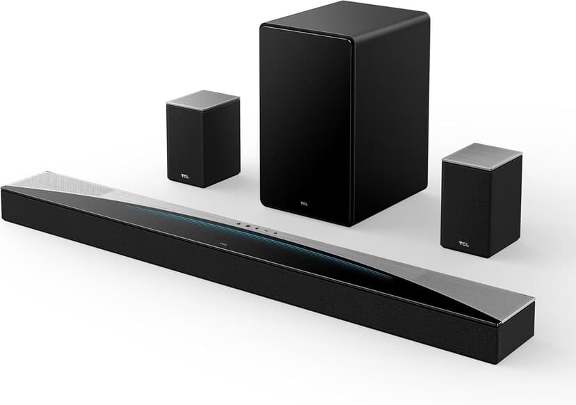 TCL Q85H Q Class 7.1.4 Channel Sound Bar with Dolby Atmos, DTS:X, Ray Danz Technology, Wireless Subwoofer, Wireless Surround Speakers, and Bluetooth Music Streaming