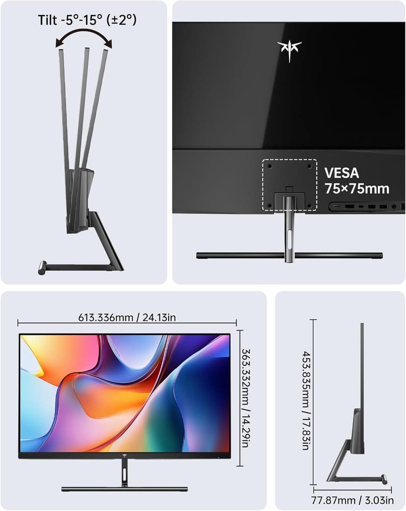 KTC 27 Inch 5K Monitor, 5120 x 2880 5K2K Monitor with 65W Type-C Port, Dual Mode Computer Monitors Compatible with Mac mini, IPS Panel, HDR 400, 217 PPI, 135% sRGB, HDMI DisplayPort, Tilt, H27P3
