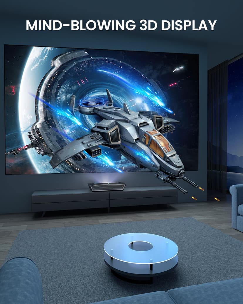 H6 Ultra Short Throw Projector, 4K UHD Projector 3000 ANSI Lumen, Active 3D, 150", Dolby Atmos, HDR10, 110% BT.2020, UST Projector for Home Theater