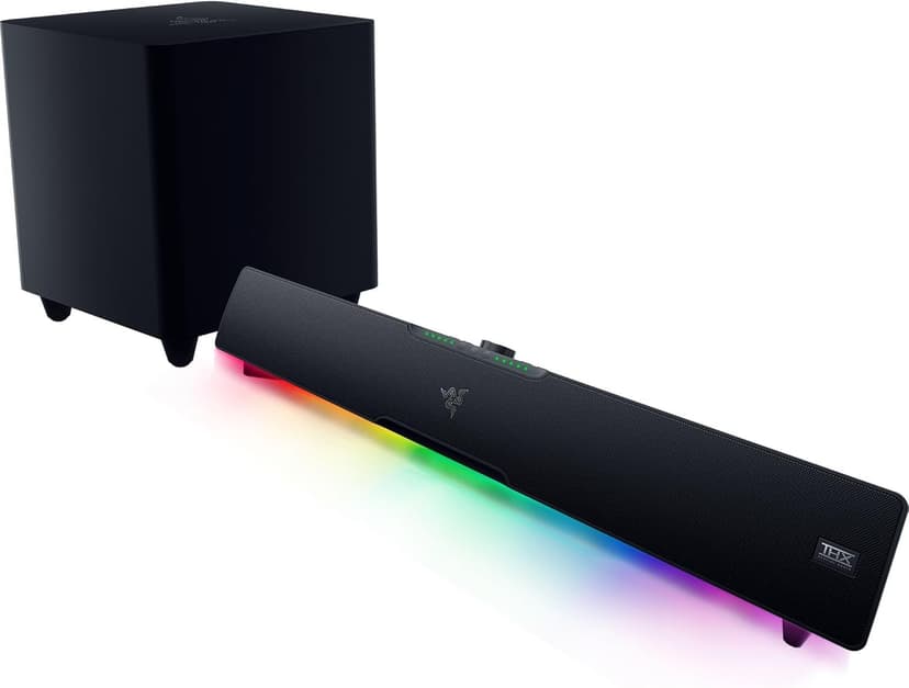 Razer Leviathan V2 Pro: Multi-Driver PC Gaming Soundbar with Subwoofer - Beamforming Surround Sound with AI Head Tracking - Chroma RGB - Bluetooth 5.0 & 3.5mm - for PC, Desktop/Laptop, Mobile, Switch