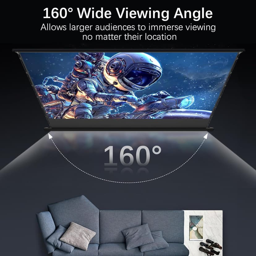 IN&VI 100" 8K HBSI PET Motorized ALR Floor Rising Projector Screen for Ultra Short Throw Projector,Movie Screen for Home Theater,Motorized Projector Screen 4K/8K Ultra HD Active