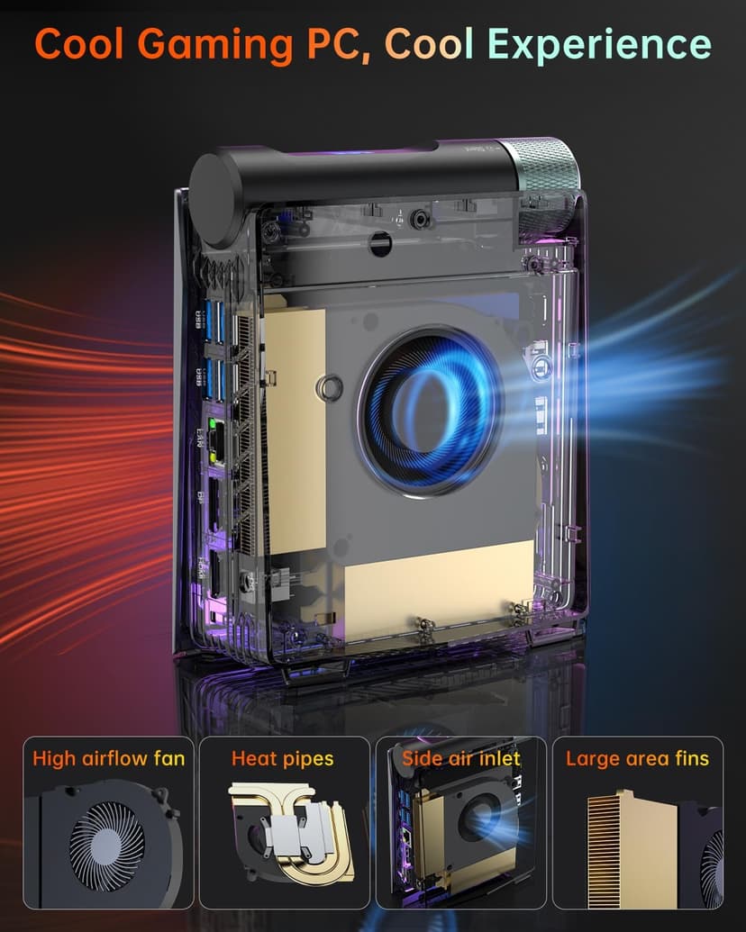 ACEMAGICIAN S3A Mini PC, AMD Ryzen 9 6900HX(up to 4.9 GHz), 32GB DDR4 1TB NVME SSD Mini Tower PC, AMD Radeon 680M Mini Desktop Computer Support BT5.2/RGB Lights/HDMI/Type-C/Wifi6