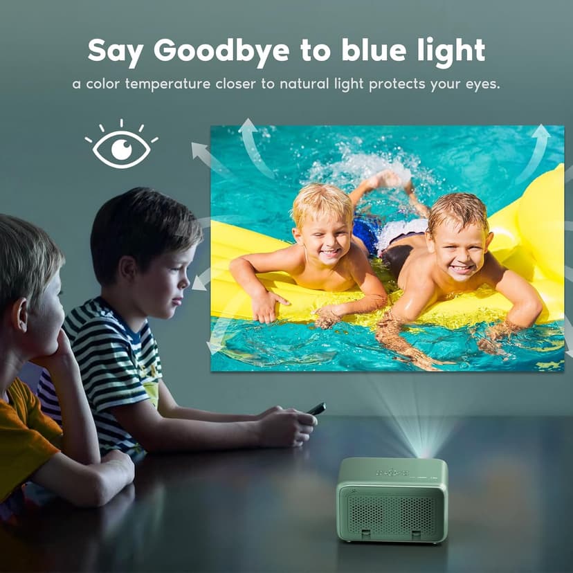 【Electric Focus】4K Projector with WiFi and Bluetooth, TMY Portable Projector with Zoom Function, Movie Projector for Phone/TV Stick/HDMI/USB/Laptop/DVD/PS5, Mini Projector for Bedroom or Outdoor
