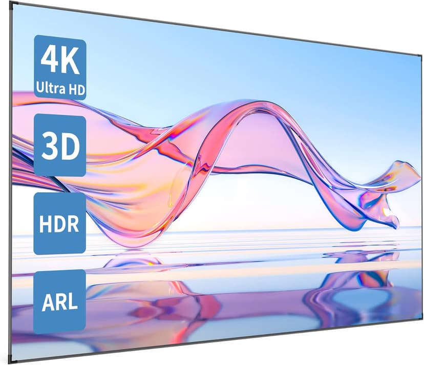 Projector Screen, Paris Rhône 100” 4K Ultra HD 16:9 Ambient Light Rejecting Fixed Frame ALR Projector Screen, Ceiling Light Rejecting Projection Screen for Ultra-Short Throw Projectors