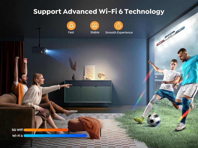 Projector 4K with Google TV, YABER K2s 1000 ANSI WiFi 6 Bluetooth Projector, Sound by JBL, Dolby Audio, Auto Focus & Keystone,Native 1080P 4K Supported Outdoor Movie Projector with Netflix 7000+ Apps