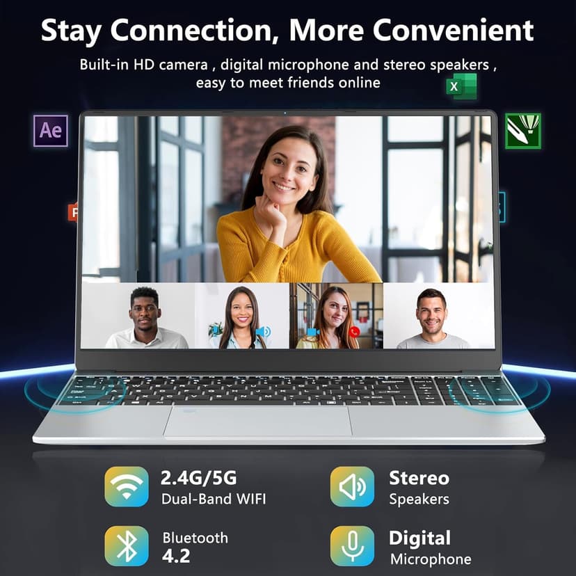 15.6 Inch Laptop, Gaming Laptop, Laptops 24GB 1TB SSD, Lap top Computer N5095, Traditional Laptops Computers 180 Angle Opening, Lap top Fingerprint Unlock Backlit Keyboard, 1920X1080 FHD IPS MINI-HDMI