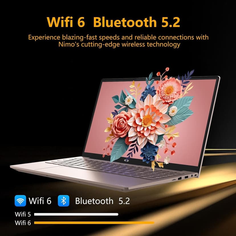NIMO 15.6 FHD Student Laptop, 16GB RAM, 1TB SSD, Intel Pentium Quad-Core N100(Beat to i3-1115G4, Up to 3.4GHz), 2 Years Warranty, Backlit Keyboard, Fingerprint, Win 11, Rose Gold