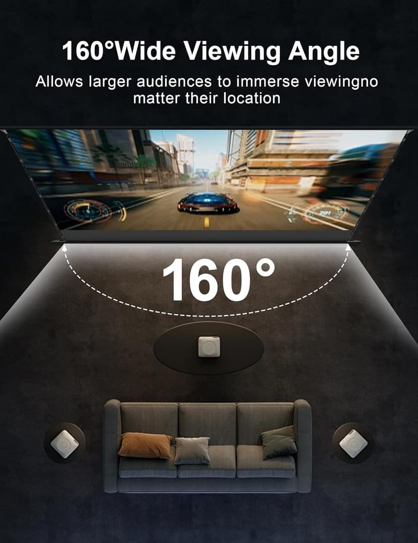IN&VI 100" Motorized Floor Rising Projector Screen for UST Long/Standerd Throw Projector,Matte White Projector Screen Motorized for Home Theater,Movie Screen 4K/8K Ultra HD Active 3D