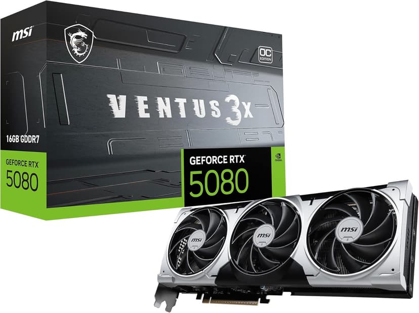 MSI VGA GEFORCE RTX 5080 16G Ventus 3X OC Plus RTX5080 16GB GDRR7 256 B DX12 PCIE 5.0 X16 (3XDP 1XHDMI)