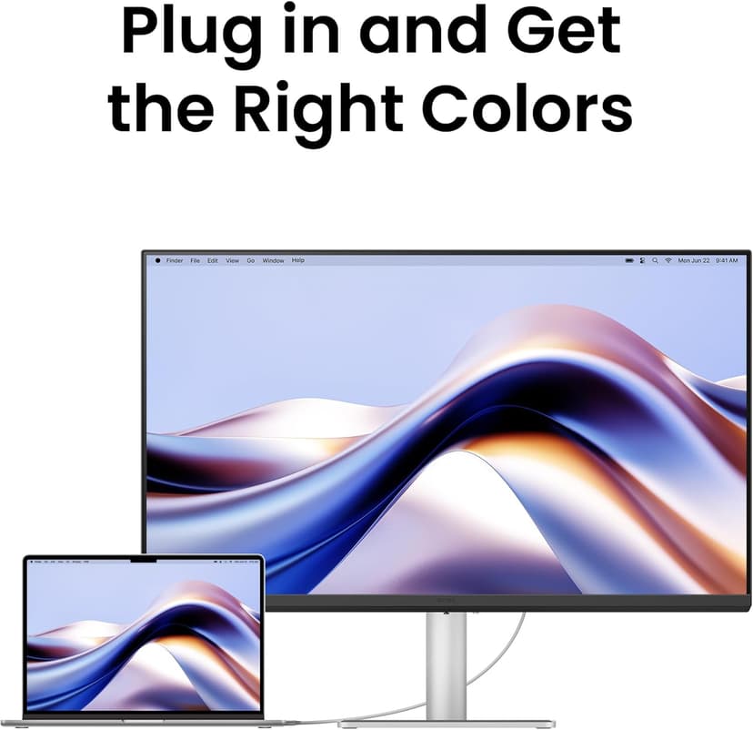 BenQ MA270U 27 inch 4K 3840x2160 Monitor for MacBook Pro/Air, Dual USB-C, 90W Power Delivery, Mac Color Match, USB Hub, Brightness & Volume Control on Mac, Adjustable Stand, P3 Color Gamut