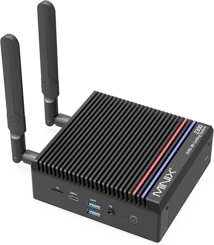 MINIX Fanless Windows 11 Pro Mini PC, Intel 12th Gen N300, NEO Z300-0dB 16GB DDR4, 512GB M.2 PCIe Gen3 x 4 SSD Micro Desktop Computer, 4K Dual Display/2.5G LAN, for Business Home Office Multi-Tasking