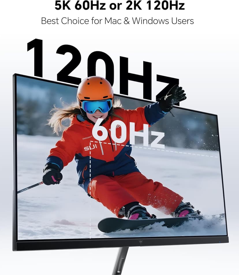 KTC 27 Inch 5K Monitor, 5120 x 2880 5K2K Monitor with 65W Type-C Port, Dual Mode Computer Monitors Compatible with Mac mini, IPS Panel, HDR 400, 217 PPI, 135% sRGB, HDMI DisplayPort, Tilt, H27P3