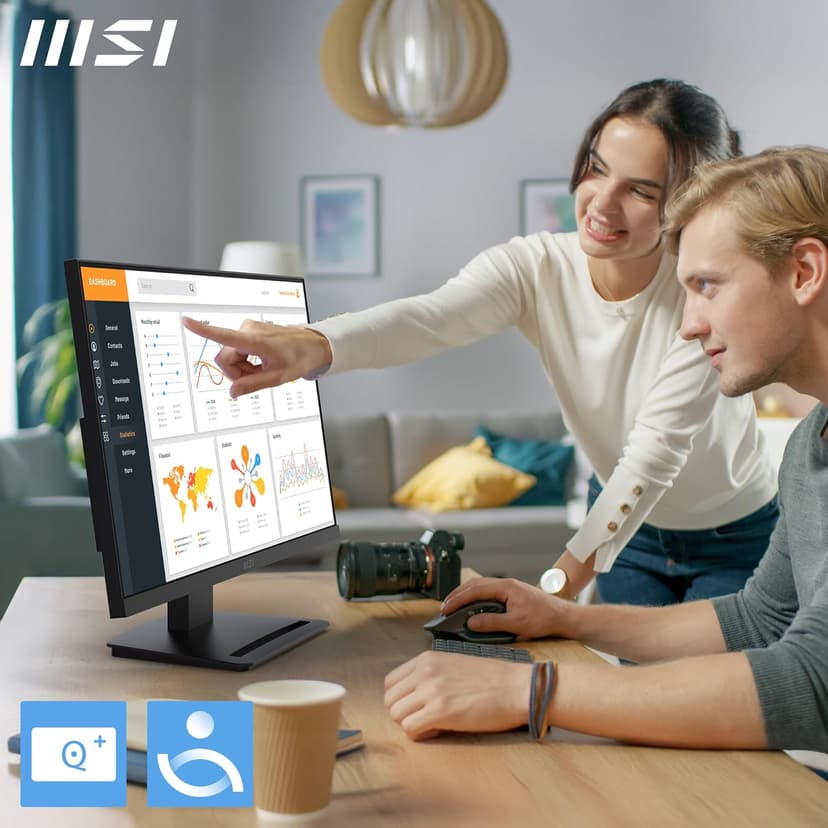 MSI PRO MP243L E14 24-inch IPS 1920 x 1080 (FHD) Gaming Office Monitor, 144Hz, Adaptive-Synch, HDR Ready, HDMI, VGA Port,VESA Mountable, Tilt, 4-Side Slim Bezel,1ms, Black
