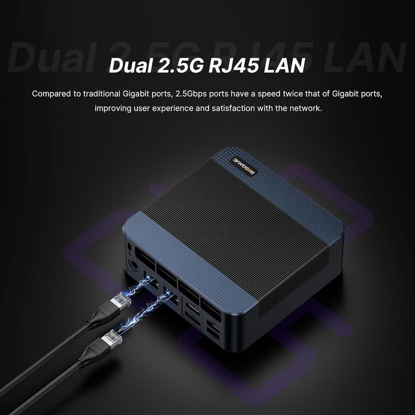 Mini Gaming PC M4, Dual 2.5G LAN Ryzen 7 7840HS Desktop Computers, 32GB DDR5 1TB PCIe4.0 NVMe SSD, Radeon 780M Graphics,Quad Display, Oculink/USB 4.0/HDMI/DP, Wi-Fi 6/ BT5.2