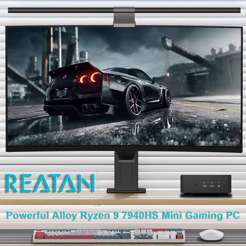 Reatan Mini Gaming PC AMD Ryzen 9 7940HS(up to 5.2GHz) 32GB DDR5 1TB SSD 5600 MHz RAM, Mini Computers, Radeon 780M Graphics,Quad Display 2.5Gbps LAN,HDMI 2.1, 8K USB 4.0 Wi-Fi 6E/BT5.3