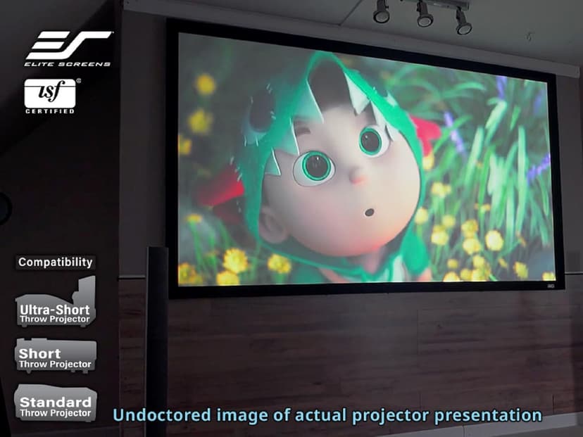 Elite Screens Sable Frame 120” Fixed Frame Projector Screen 16:9, Wall Mounted, 8K/4K UHD, ISF-Certified CineWhite, for Home Theater & Office, Compatible with Standard/Short/UST Projectors, ER120WH2