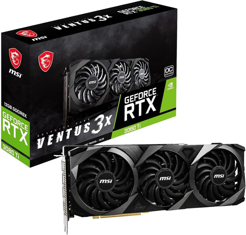 MSI Gaming GeForce RTX 3080 Ti 12GB GDRR6X 320-Bit HDMI/DP Nvlink Tri-Frozr 2 Ampere Architecture OC Graphics Card (RTX 3080 Ti Ventus 3X 12G OC)