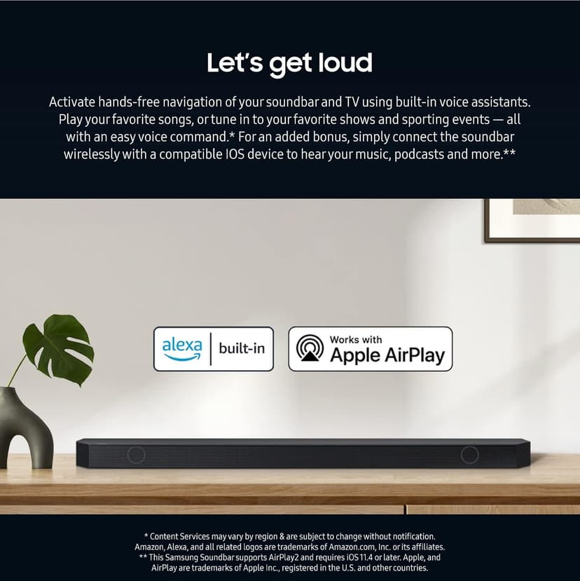 SAMSUNG HW-Q800C 5.1.2ch Soundbar w/Wireless Dolby Audio, Q-Symphony, SpaceFit Sound Pro, Adaptive Sound, Game Mode Pro, Airplay 2, AVA, 8-Inch Subwoofer, Alexa Built-in
