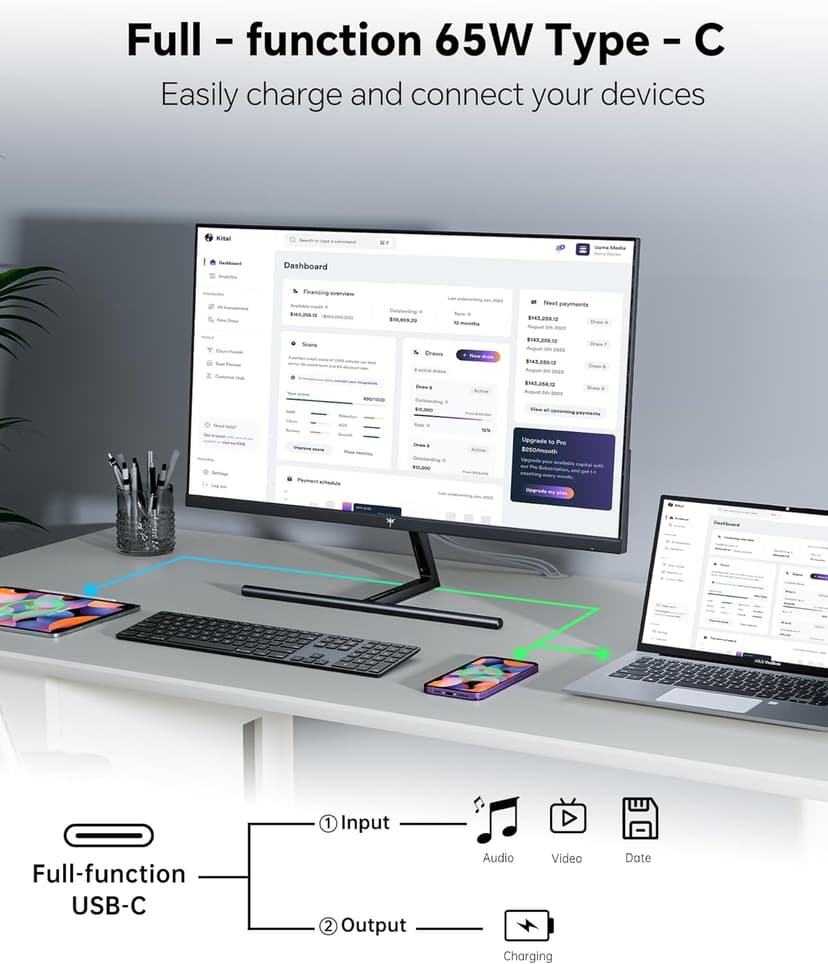 KTC 27 Inch 5K Monitor, 5120 x 2880 5K2K Monitor with 65W Type-C Port, Dual Mode Computer Monitors Compatible with Mac mini, IPS Panel, HDR 400, 217 PPI, 135% sRGB, HDMI DisplayPort, Tilt, H27P3
