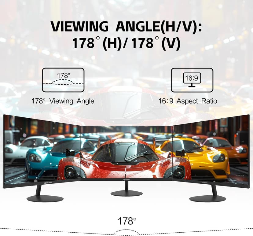 27inch Computer Monitor, FHD 1080p, 144Hz Office and Gaming Monitor, IPS, Adaptive Sync, 110% sRGB, 1ms, 3-Sided Frameless, Ultra Slim, VESA Mountable, Anti-Blue Light Design, HDMI, DP