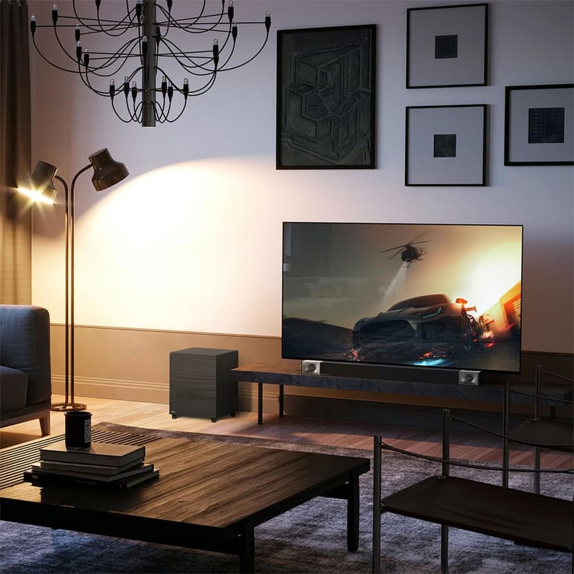 Klipsch Cinema 400 Sound Bar + 8Inch Wireless Subwoofer with HDMIARC,Black