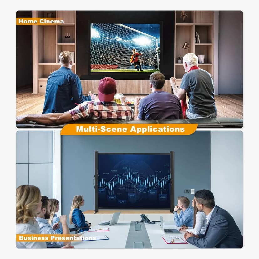 Portable Projector Screen with Stand, 50 Inch 4:3, Outdoor Projector Screen, Lightweight and Retractable, 1.2 High Gain Wrinkle-Free Video Projection Screens, for Home Cinema, Meeting Presentation.