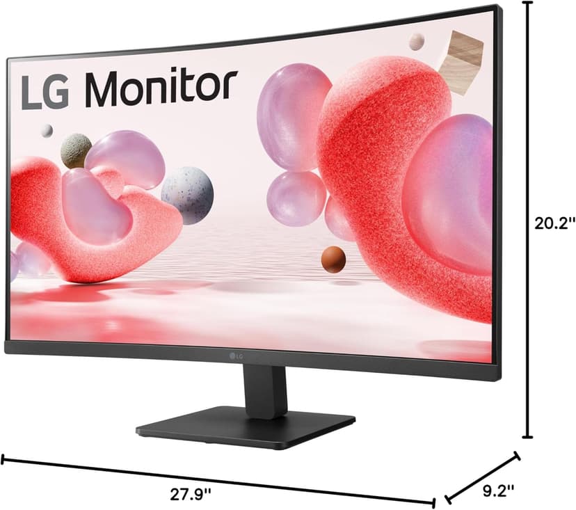 LG 32MR50C-B Curved Monitor 32-Inch FHD 100Hz AMD FreeSync OnScreen Control Dynamic Action Sync Black Stabilizer Tilt Stand (HDMI) - Black