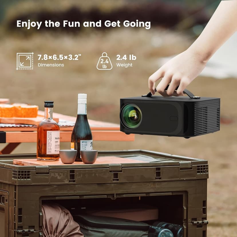 [Netflix-Licensed/Dolby Audio] Projector-4K with Wifi 6 and Bluetooth, ONOAYO 1000ANSI Native 1080P Built-in Netflix/YouTube/PrimeVideo, Electric Focus& 4D/4P Keystone Portable Smart Outdoor Projector