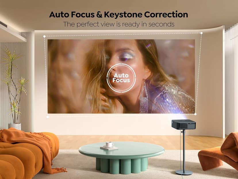 Projector 4K with Google TV, YABER K2s 1000 ANSI WiFi 6 Bluetooth Projector, Sound by JBL, Dolby Audio, Auto Focus & Keystone,Native 1080P 4K Supported Outdoor Movie Projector with Netflix 7000+ Apps