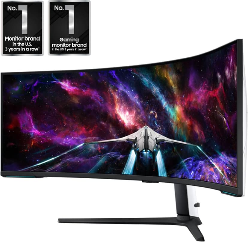 Samsung 57" Odyssey Neo G9 (G95NC) Series Dual 4K UHD 1000R Curved Gaming Monitor, 240Hz, 1ms with DisplayPort 2.1, Quantum Mini-LED, DisplayHDR 1000, AMD FreeSync Premium Pro, LS57CG952NNXZA