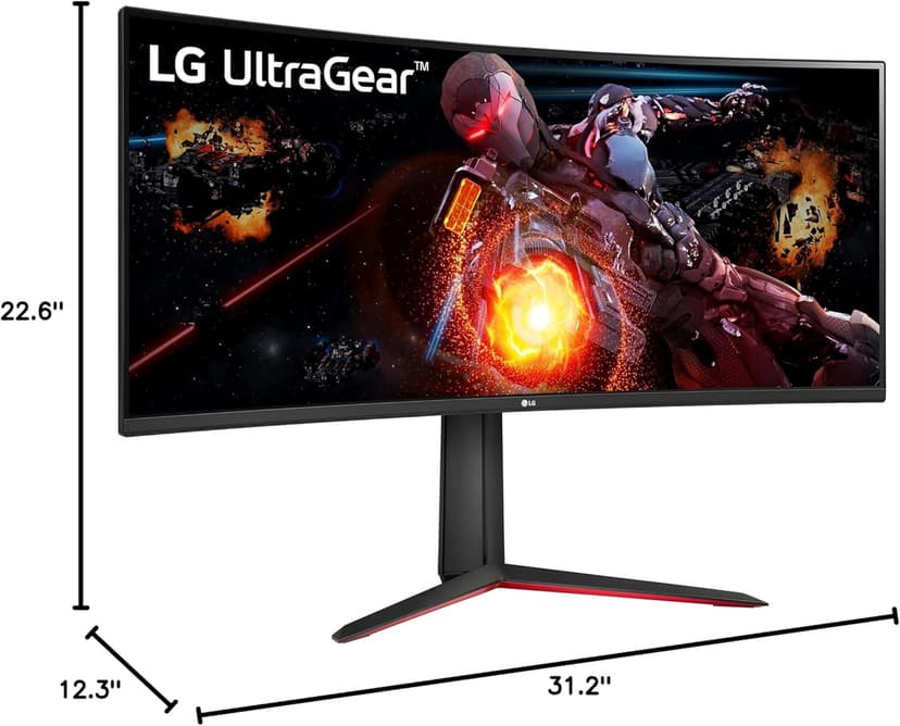 LG UltraGear QHD 34-Inch Curved Gaming Monitor 34GP63A-B, VA with HDR 10 Compatibility and AMD FreeSync Premium, 160Hz, Black