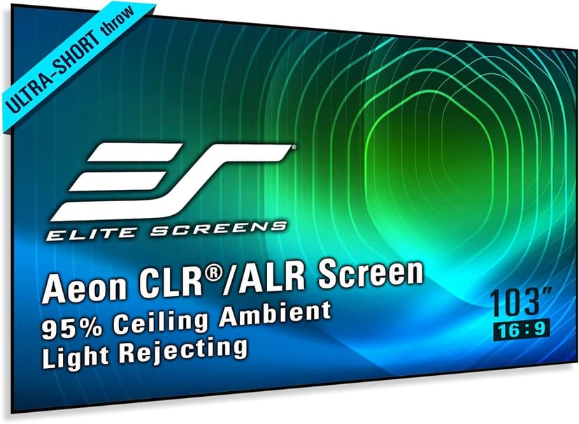 Elite Screens Aeon CLR 103-Inch ALR UST Projector Screen, 8K Edge-Free Fixed Frame, 95% Ambient Light Rejecting, Indoor Home Theater Movie Screen, Perfect for Ultra Short Throw Projectors, AR103H-CLR