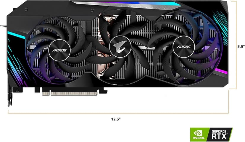 GIGABYTE AORUS GeForce RTX 3080 Ti Master 12G Graphics Card, Max Covered Cooling, 12GB 384-bit GDDR6X, GV-N308TAORUS M-12GD Video Card
