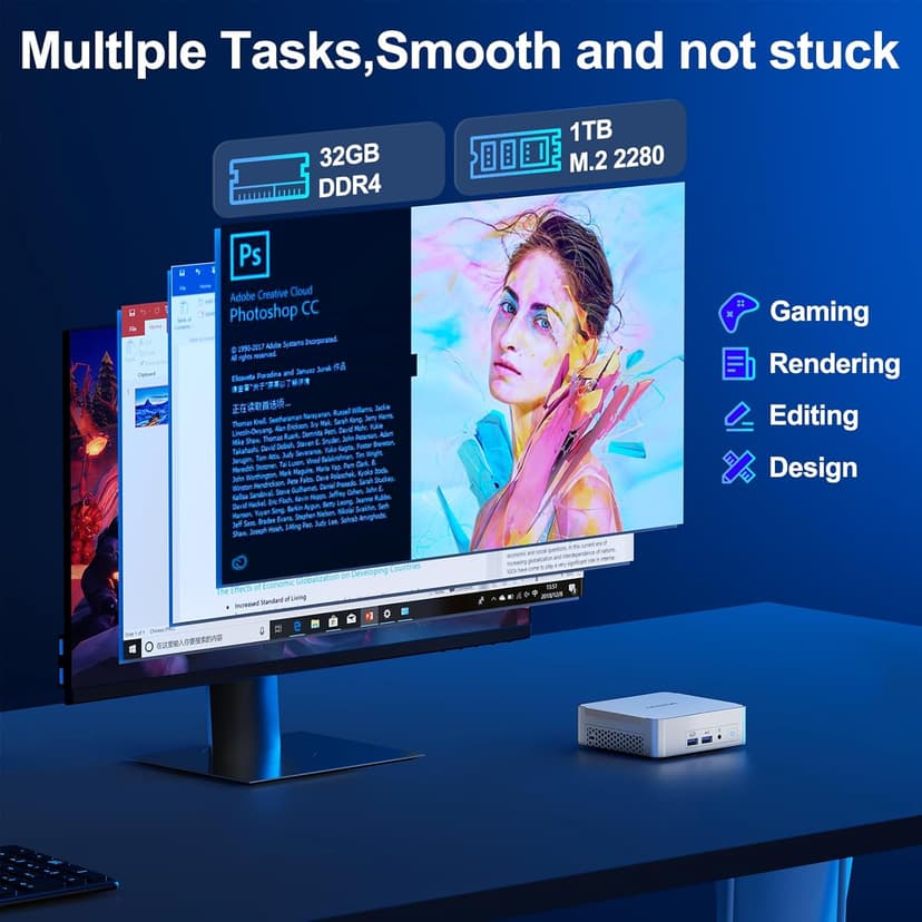 GEEKOM Mini PC XT12 Pro, with 12th Gen Intel i9-12900HK NUC12 Mini Computers(14C/20T,Up to 5GHz), 32GB RAM & 1TB PCIe Gen 4 SSD Mini PC Windows 11 Pro, 8K/Quad Display/USB4.0/WiFi 6E/BT5.2/2.5G LAN
