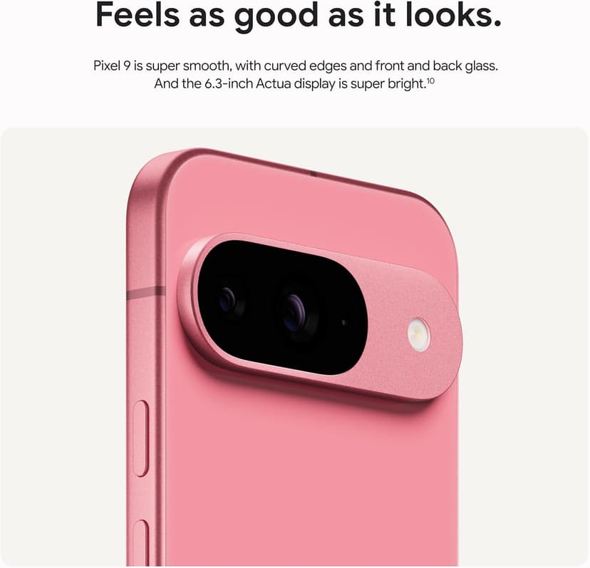 Google Pixel 9 - Unlocked Android Smartphone with Gemini, 24-Hour Battery, Advanced Camera, and 6.3" Actua Display - Peony - 256 GB