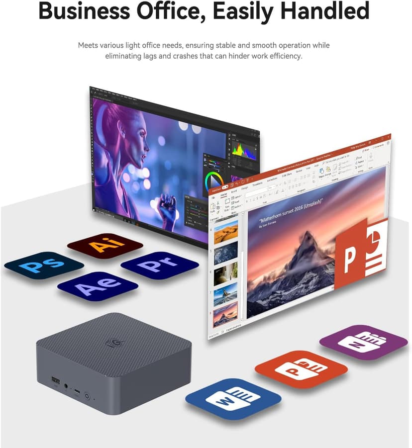 Beelink EQi12 Mini PC, Intel Core i5-12450H Processor (8C/12T, up to 4.4GHz), 16G DDR4 RAM 500GB M.2 2280 PCle 4.0x4 SSD, Mini Computer Support 4K@60Hz Dual Screen Display/WiFi6/BT5.2