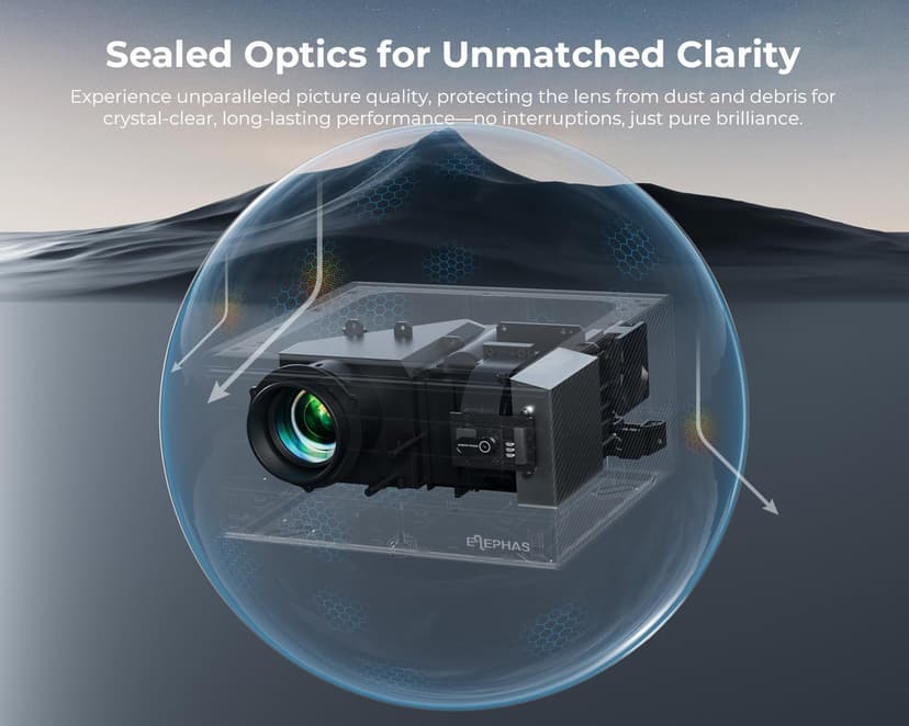 ELEPHAS Smart 4K PRO-UHD Projector with WiFi and Bluetooth, NETFLIX-Licensed, Dolby Audio, 1200 ANSI Lumens Sealed Video Projector, Auto Focus & Keystone, Portable Home Theater for Indoor/Outdoor