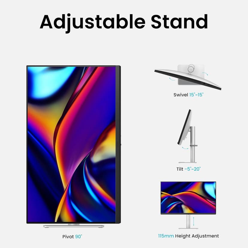 BenQ MA270U 27” 4K 3840x2160 Monitor for MacBook® Pro/Air, Dual USB-C, 90W Power Delivery, Mac Color Match, USB Hub, Brightness & Volume Control on Mac, Height & Tilt Adjustable Stand, P3 Color Gamut