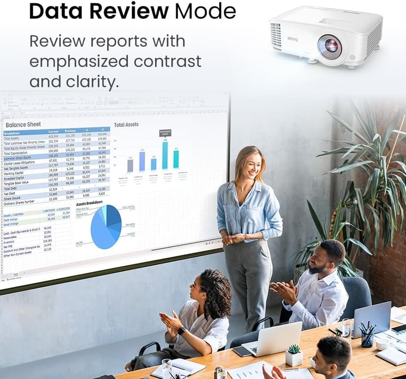 BenQ WXGA Business Projector (MW560) - DLP - 4,000 Lumens High Brightness - 20,000:1 High Contrast Ratio - Dual HDMI, VGA - Auto Keystone Correction - Simple Setup - SmartEco Technology