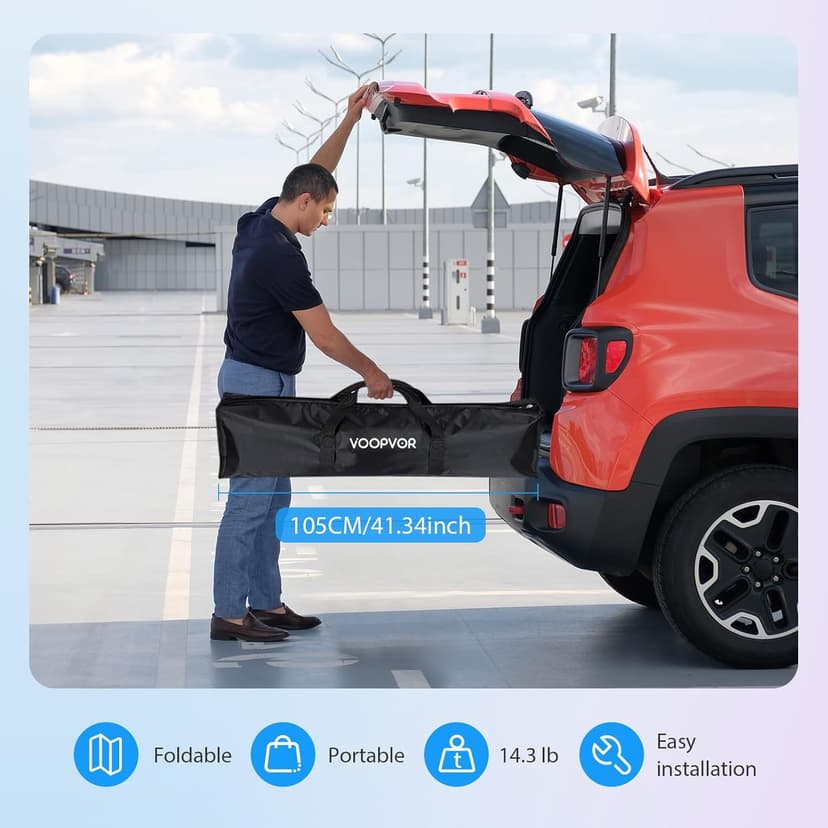 Outdoor Projector Screen with Stand 180 Inch: VOOPVOR Portable Projection Screen and Stand, Indoor Rear Front Movie Screen 16:9 4K HD, with Carry Bag,Support Height Adjustable for Home Theater Camping