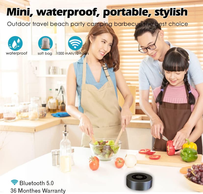 LED Smart Touch Play Bluetooth Speaker/Portable Wireless Speakers with HD Sound / 12-Hour Playtime/Bluetooth 5.0 / TF Card Support Play/Aux in Port Speaker (Gray)