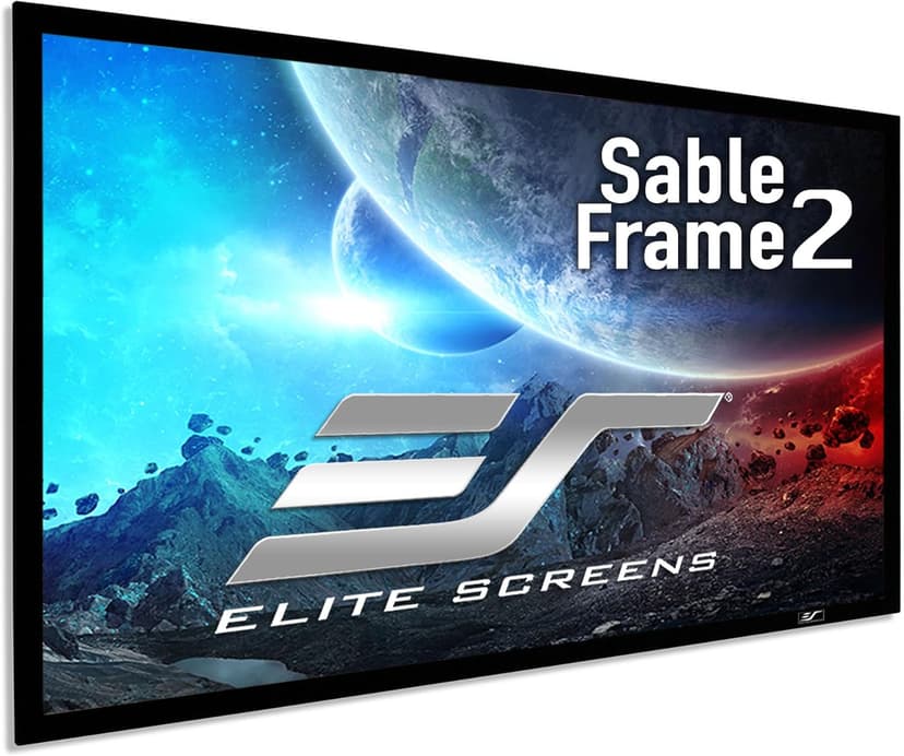 Elite Screens Sable Frame 120” Fixed Frame Projector Screen 16:9, Wall Mounted, 8K/4K UHD, ISF-Certified CineWhite, for Home Theater & Office, Compatible with Standard/Short/UST Projectors, ER120WH2