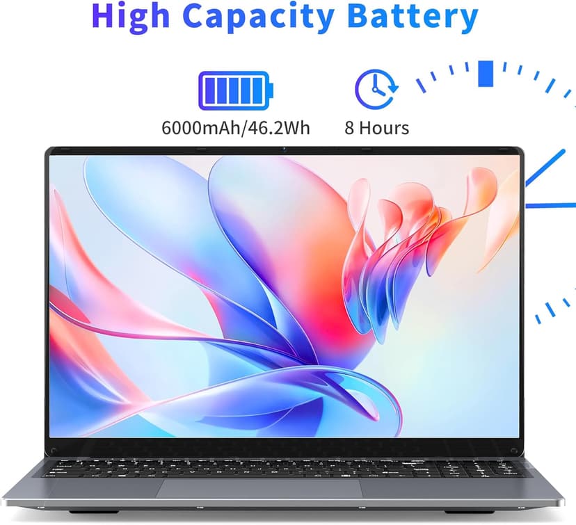 16 Inch Laptop Computer, Gaming Laptop 2025, 16GB RAM 1TB SSD, N150 Processor(Up to 3.6GHz), FHD 1920 * 1200, 180° Open, Backlit, BT4 WIFI5, Windows 11 Pro, 6000 mAh Battery, Student