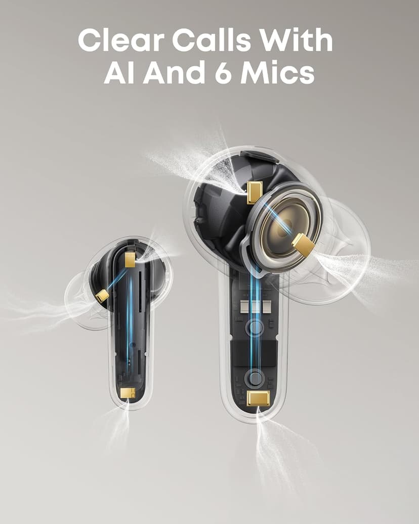 Soundcore P41i by Anker, Adaptive Noise Cancelling Earbuds with Portable Phone Charger, Only for USB-C Charging, 12H Playtime, 192H with Case, 6-Mic AI Clear Calls, IPX5 Wireless Bluetooth Earbuds