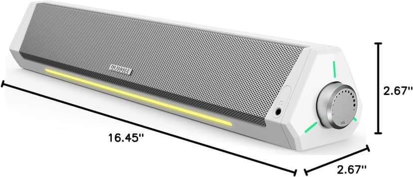 Bluedee Computer Speakers, Bluetooth Computer Soundbar, HiFi Stereo, 3.5mm Aux-in Connection, USB Powered Computer Speakers for Desktop Monitor, PC, Laptop, Tablets