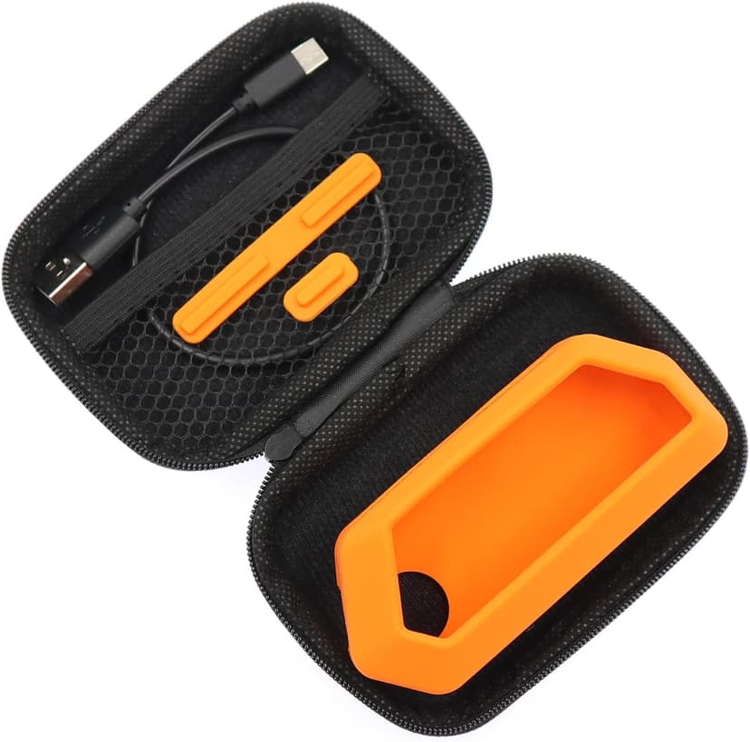 5 in 1 Protective Accessories Soft Silicone Case & EVA Carrying Case & 3 Pack of Screen Protect & SD Card Dust Plug & GPIO Dust Plug for Flipper Zero - Original Orange Set (Orange)