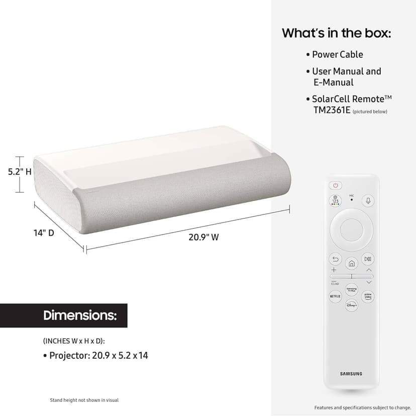 SAMSUNG 120-Inch Class LPU7D Series The Premiere Ultra Short Throw 4K AI Smart TV Laser Projector for Home Theater w/ Gaming Hub, Vision Boost, Powerful Sound, Alexa Built-In, SP-LPU7DSA, 2024