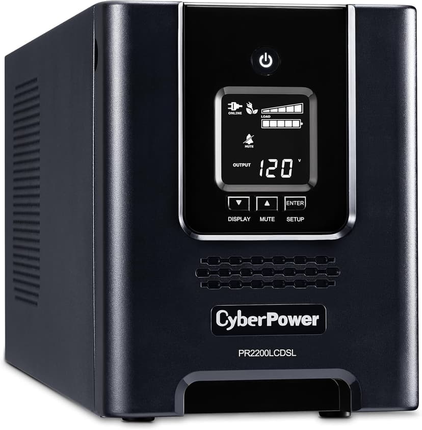 CyberPower PR2200LCDSL Smart App Sinewave UPS System, 2070VA/1980W, 7 Outlets, AVR, Mini-Tower